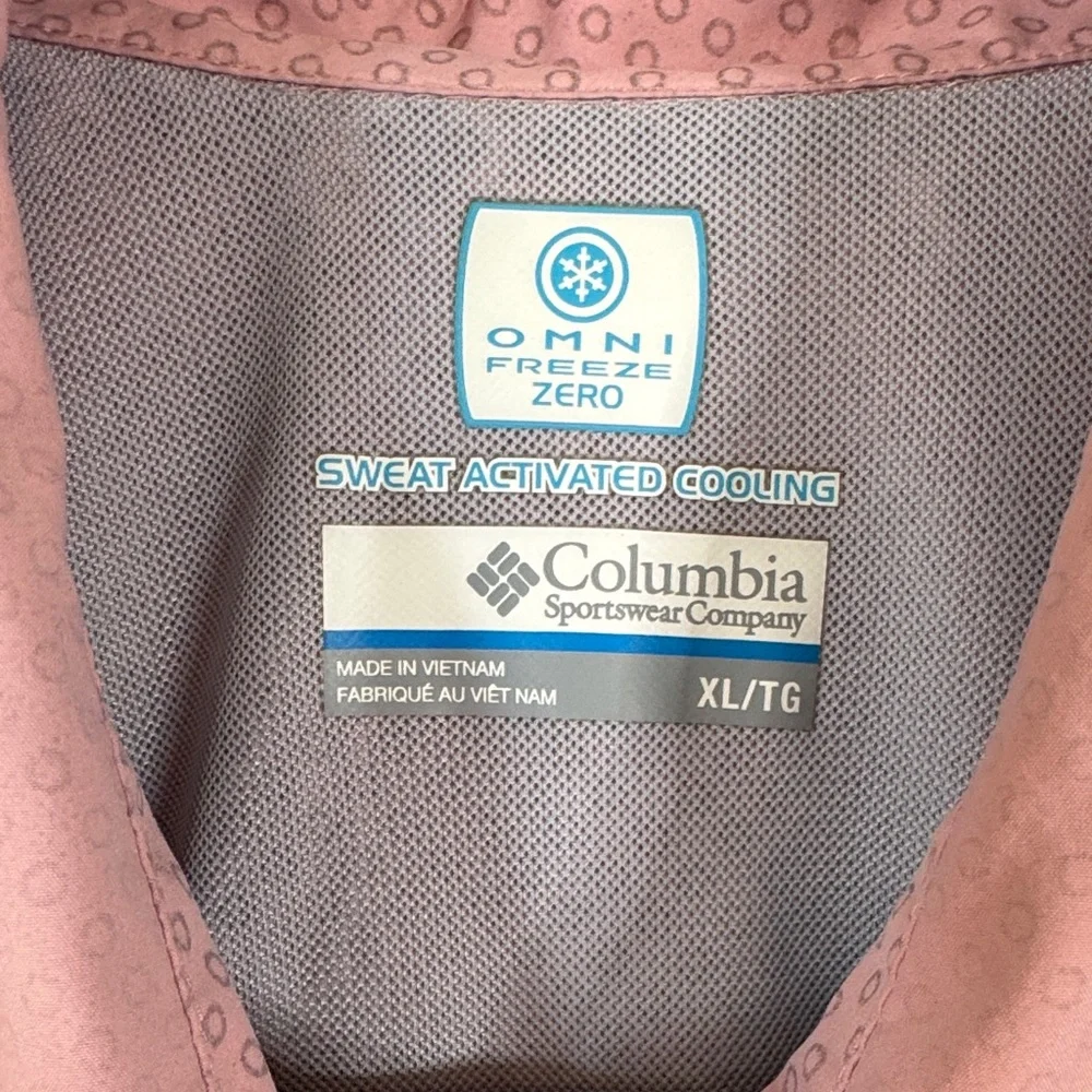 Columbia Women's Pink and Gray Shirt Omni Fishing Shirt Long Sleeve XL